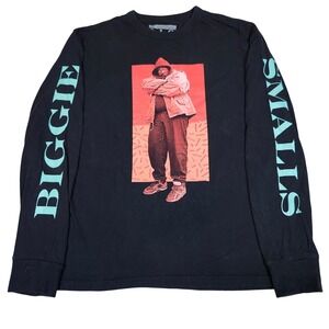 The Notorious B.I.G. Long Sleeve T-Shirt Black Graphic Biggie Smalls‎ Hip Hop L